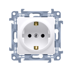 Priză electrică simplă cu împământare Schuko (modul) 16A 250V albă Simon 10