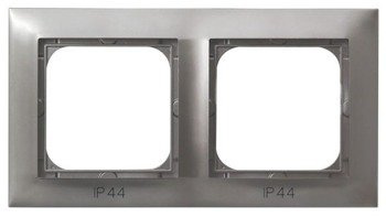 Ramă dublă pentru întrerupătoare IP-44 titaniu Ospel Impresja RH-2Y/23