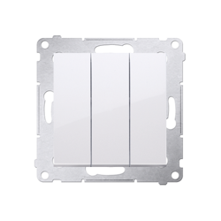 Simon 54 Premium Întrerupător alb triplu (modular) 10AX 250V, conector rapid, DW31.01/11