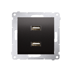 Simon 54 Premium Încărcător USB antracit dublu (modular), 2.1A 5V DC, DC2USB.01/48, Kontakt Simon