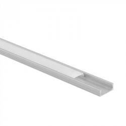 Profil montat la suprafață N02 anodizat + difuzor cu glazură 2m - Set: profil, difuzor, capace de capăt