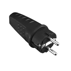 Ștecher drept din cauciuc cu împământare, IP44, 16A, 250V, UNI SHUKO, WT-30G, Elgotech