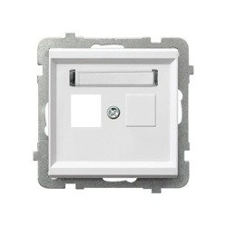Carcasă pentru priză simplă de tip Keystone simplă albă Ospel Sonata GPK-1R/p/00
