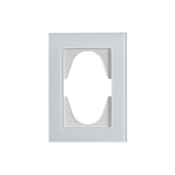 Ramă pentru priză dublă din sticlă albă, seria ViP ViPlast