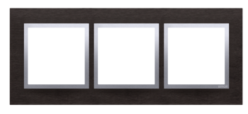 Simon 54 Premium Inox Yin - ramă metal 3 căi  Nature DRN3/78