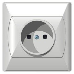 Priză unică albă cu obloane Ospel Akcent GP-1AP/00