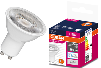 Bec LED VALUE PAR16 GU10 4,5W =50W 6500K 350lm 60st Osram