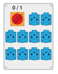 Tablou de distribuție R-BOX 300 10x250V 0/1 B.18.3127W Pawbol