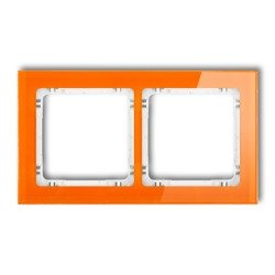 Ramka uniwersalna podwójna efekt szkła (ramka pomarańczowa, spód biały) Karlik Deco 13-0-DRS-2