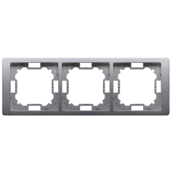 Ramka 3-krotna Neos uniwersalna poziom i pion stal inox Simon Basic BMRC3/21