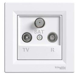 Asfora, Iesire Intermediara TV-R-SAT, 4Db Alb EPH3500221 Schneider