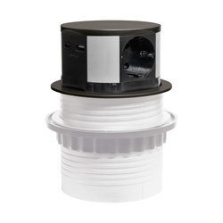 Priză încorporată pentru mobilier 3x230V tip SCHUKO, 1xUSB A, 1xUSB C Plastrol W-72014