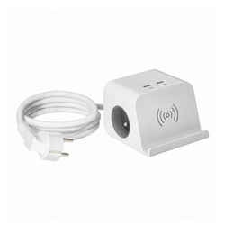 Bandă de alimentare albă pentru birou cu încărcător USB