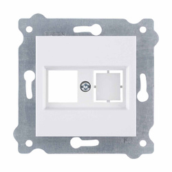 Placă frontală pentru priză de rețea fără conector Alb 255/01E EXEN