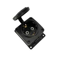 Priză din cauciuc simplă Schuko IP54 neagră | 220.000.101 | HOROZ