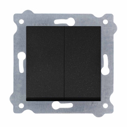 Buton dublu lumină / tip impuls – Negru Metalizat 220/14E EXEN