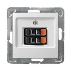 Priză dublă pentru difuzor albă Ospel Impresja GG-2Y/m/00