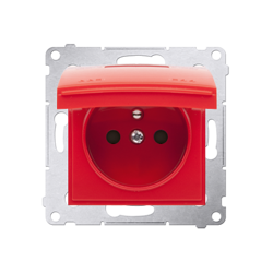 Simon 54 Premium Capac de priză cu împământare IP44 cu clapetă roșie