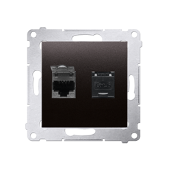 Simon 54 Premium Priză antracit de computer dublă RJ45 cat. 6, cu protecție D62.01/48