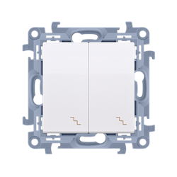 Intrerupător cap-scara dublu cu iluminare LED (modul) 10AX 250V alb Simon 10