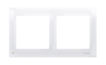 Ramă 2 căi PREMIUM pentru cutii din gips-carton  IP20 / IP44 antibacteriană albă Kontakt Simon DRK2/AB11
