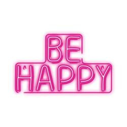 Neon PLEXI LED BE HAPPY roz NNE10 Neolia T-90813 PLASTROL lampă de perete