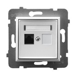Priză unică pentru computer, categoria 5e MMC albă Ospel Aria GPK-1U/K/m/00