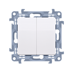 Intrerupător dublu cu iluminare LED pentru versiunea IP44 (modul) 10AX 250V alb Simon 10