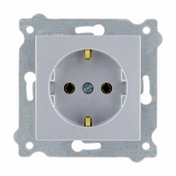 Priză electrică cu împământare Schuko 2P+E Argintiu 237/10E EXEN