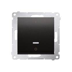 Simon 54 Premium Întrerupător antracit bipolar cu iluminare LED, conector rapid, DW2L.01/48