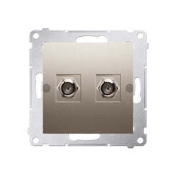 Simon 54 Premium auriu DASF2.01/44 Priză de antenă tip "F" dublă (modulară) auriu mat