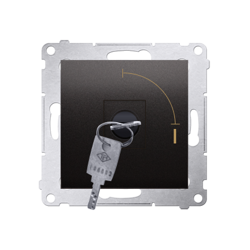 Simon 54 Premium Întrerupător antracit cu cheie, monopolar, 2 poziții "0-I" contact N/O, ieșire cheie în fiecare poziție, DW1K.01/48