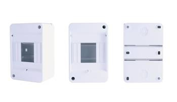 S4 (1x4) suport de comutare cu montare pe suprafață fără capac / cu bloc de borne N+PE IP30