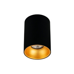 ZAMA Black Gold GU10 circular cu spot de plafon montat pe suprafață negru, centru auriu IP20 EDO777343 EDO Solutions