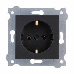 Priză cu împământare Schuko 2P+E Negru metalizat 237/14E EXEN