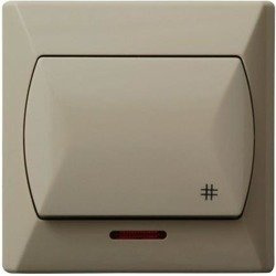 Întrerupător încrucișat cu iluminare portocalie Ospel Akcent lP-4AS/01