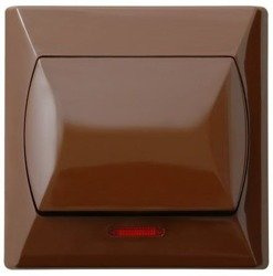 Întrerupător încrucișat cu iluminare maro portocalie Ospel Akcent lP-4AS/24