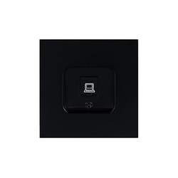 Capac priză simplă RJ45 negru, seria iZi ViPlast