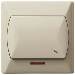 Întrerupător de scări cu iluminare portocalie bej Ospel Akcent lP-3AS/01