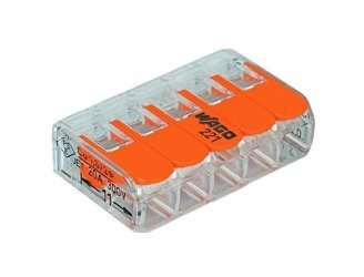 Conector rapid Wago cu pârghii de eliberare 5x0,2-4mm 221-415