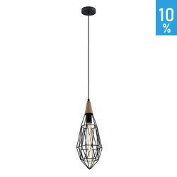 Maelle colivie îngustă din sârmă, negru, pandantiv industrial cu lacrimă, plafonieră Italux MDM-2595/1S BK
