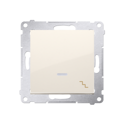 Simon 54 Premium Întrerupător crem cap scară cu iluminare LED (modular) conector rapid, DW6L.01/41