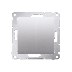 Întrerupător cap scară fără pictogramă (modular) 10AX 250V terminale cu șurub argintiu mat Simon 54 DW6/2.01/X/43 Kontakt Simon