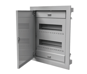 Tablou de distribuție modular 2x12 montat încastrat cu ușă metalică IP40 C.1524 Pawbol