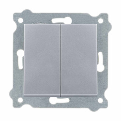 Intrerupător dublu Argintiu 202/10E EXEN
