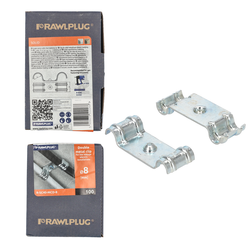 Clemă dublă de cablu din oțel galvanizat de 8 mm