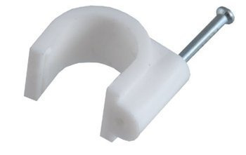 Element de susţinere; albă; pe cablu rotund; 25buc; cu cui; 12mm; H.7009A -25 PAWBOL