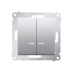 Simon 54 Premium Întrerupător argintiu pentru lustre cu iluminare LED pentru versiunea IP44 DW5BL.01/43