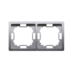 Ramka 2-krotna – uniwersalna poziom i pion, inox (met.) Kontakt Simon BMR2/21 Moduł
