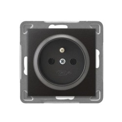 Priză unică cu împământare antracit Ospel Impresja GP-1YZ/m/50